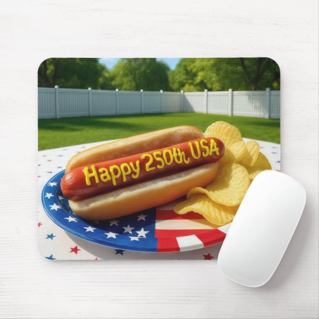 USA 250-årsdag Hot Dog Musmatta (Med mus)