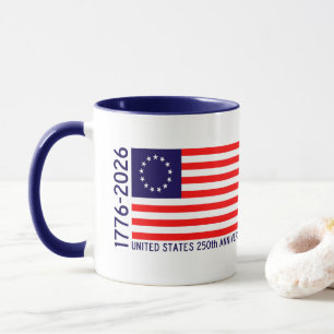 USA 250. årsdagBetsy Ross flagga Mugg