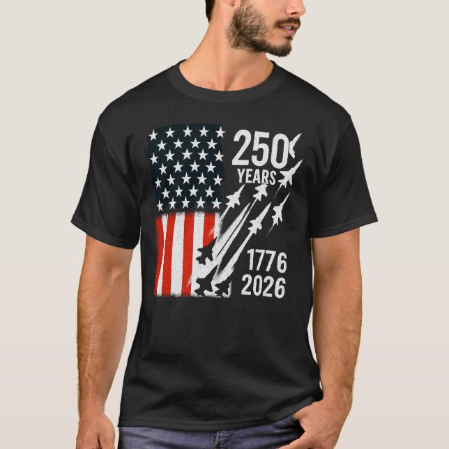 USA 250-årsdagen 1776-2026 Semiquincentennial T Shirt (Framsida)