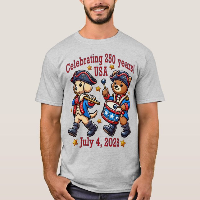 USA 250-årsdagen för Souvenir - Patriotic Uniform T Shirt (Framsida)