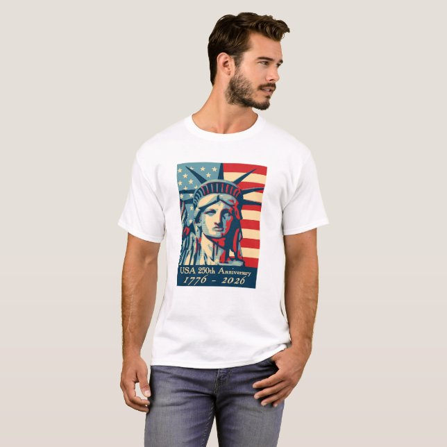 USA 250. årsdagfrihetsgudinnan Tröja (Hel framsida)