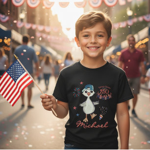 USA 250-årsfirande Barn Patriotisk Dumma Gås Pojke T Shirt