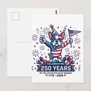 USA 250-årsfirande Frenchie-fest Vykort