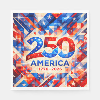 USA 250-årsjubileum 1776-2026 Abstrakt mosaik Pappersservett