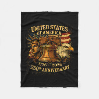 USA 250-årsjubileum 1776 2026 Design Fleecefilt