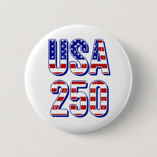 USA 250-årsjubileum 1776-2026 Patriotisk Amerikan Knapp