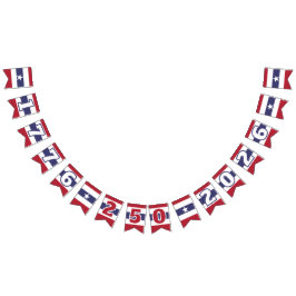 USA 250-årsjubileum 1776-2026 Patriotisk Röd Vit o Vimplar