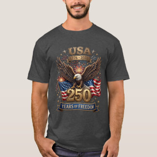 USA 250-årsjubileum 1776-2026 Patriotisk Vitörad Ö T Shirt
