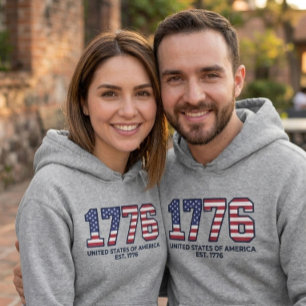 USA 250-årsjubileum 1776 Vintage amerikansk flagga Hoodie