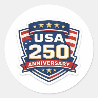 USA 250-årsjubileum 2026 Runt Klistermärke