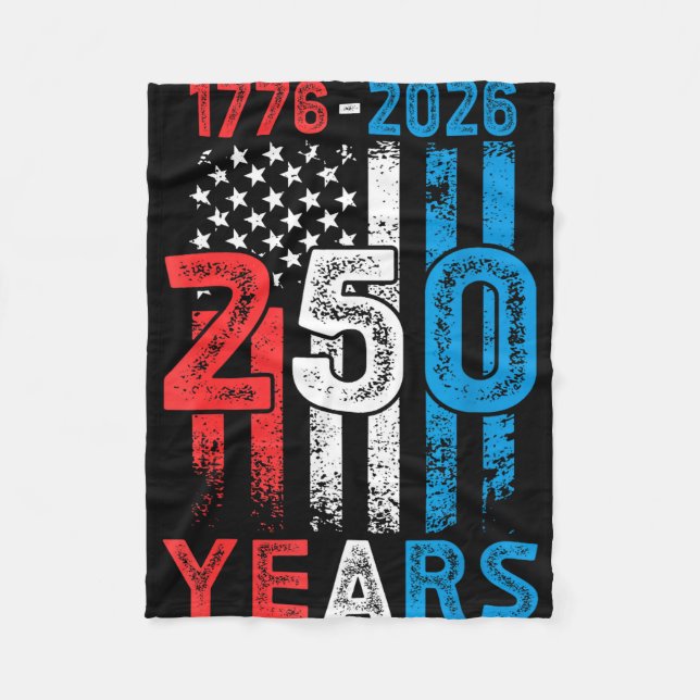 USA 250-årsjubileum 4:e juli 250 år Fleecefilt (Framsidan)