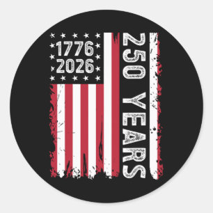 USA 250-årsjubileum 4:e juli självständighet Ame Runt Klistermärke