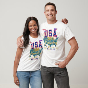 USA 250-årsjubileum 4 juli 1776-2026 T Shirt