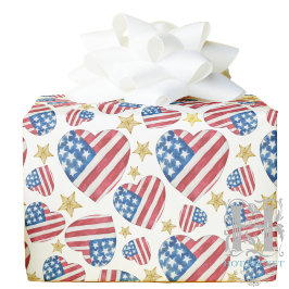 USA 250-årsjubileum 4 juli Retrohjärtan Presentpapper