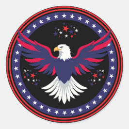 USA 250-årsjubileum 4 juli Vintage Vit Huvad Örn Runt Klistermärke