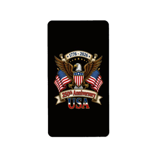 USA 250-årsjubileum Adressetikett (Framsidan)