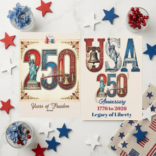 USA 250-årsjubileum Amerikansk arv Retro Rustik Julkort
