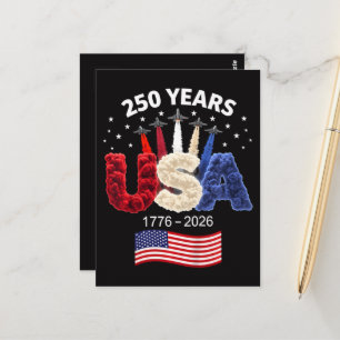 USA 250-årsjubileum Amerikansk flagga 250 år Vykort