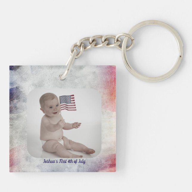 USA 250-årsjubileum Anpassad baby-nyckelring (Baksidan)
