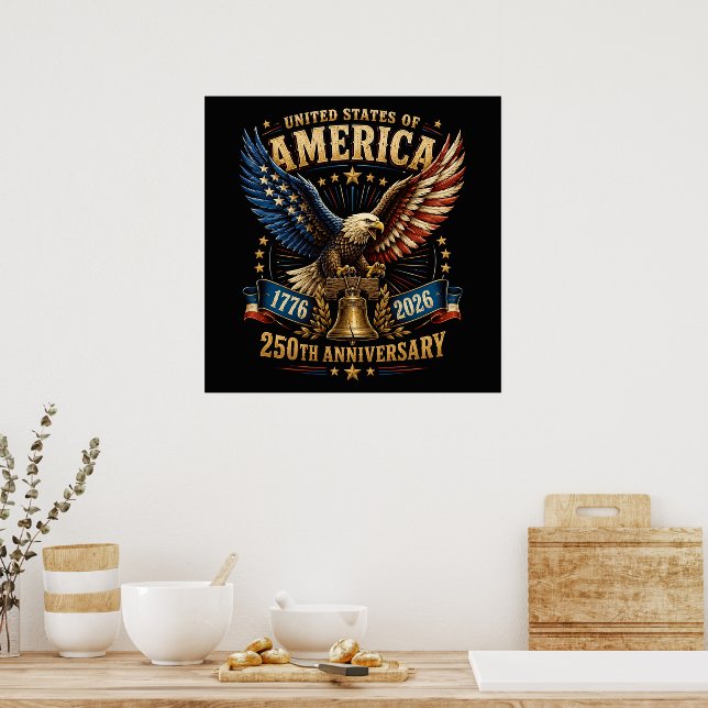 USA 250-årsjubileum Eagle Poster (Kök)