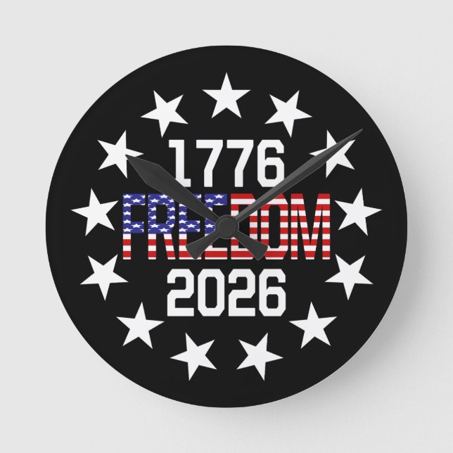 USA 250-årsjubileum Frihetsrundklocka Rund Klocka (Framsida)