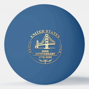 USA 250-årsjubileum Golden Gate Guld design Pingisboll