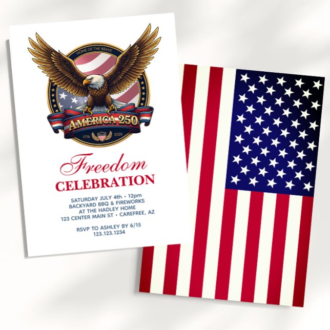 USA 250-årsjubileum Grillfest Inbjudningar (Skapare uppladdad)