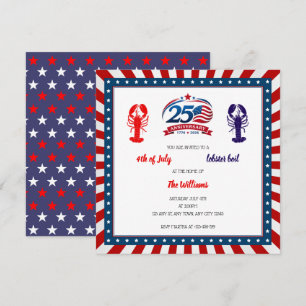 USA 250-årsjubileum & hummerfest Invitation Inbjudningar