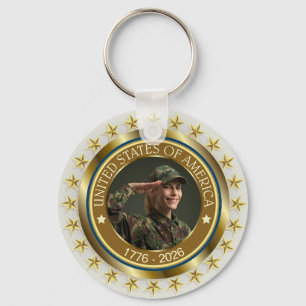 USA 250-årsjubileum I Patriotisk 1776-2026 Nyckelring