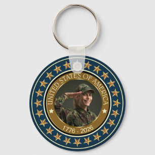 USA 250-årsjubileum I Patriotisk 1776-2026 Nyckelring