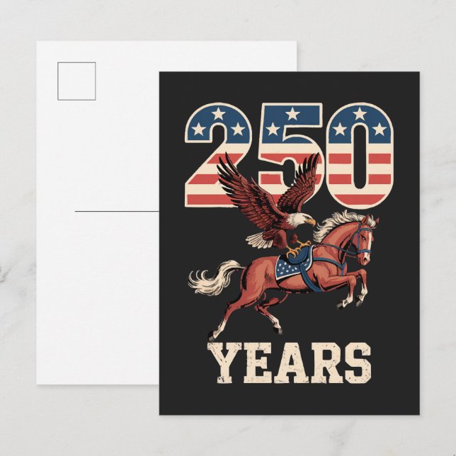 USA 250-årsjubileum Inbjudan Vykort (Fram/baksida)