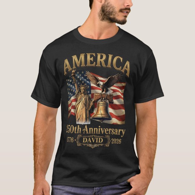 USA 250-årsjubileum Lady Liberty T Shirt (Framsida)