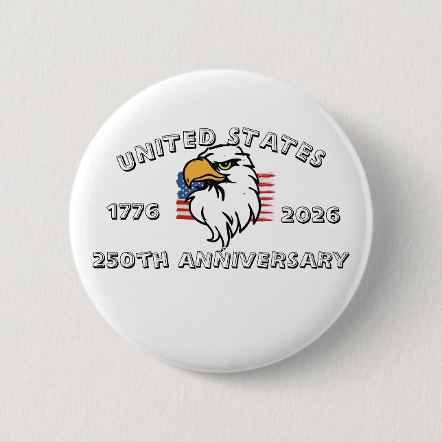 USA 250-årsjubileum Minnes 4 juli Knapp (Framsida)