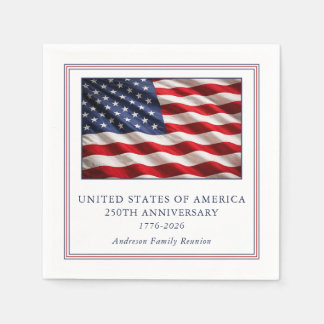 USA 250-årsjubileum Modern Patriotisk Fest Pappersservett