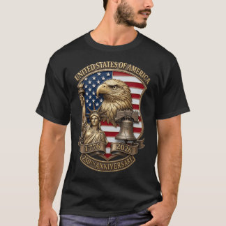 USA 250-årsjubileum Örn Patriotisk 1776-2026 T Shirt
