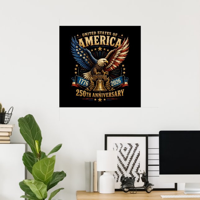 USA 250-årsjubileum Örn Poster (Hemmakontoret)