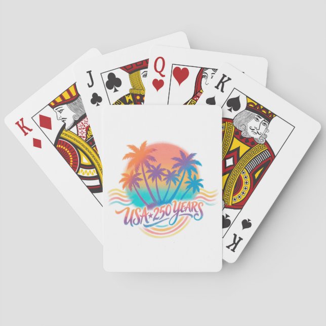 USA 250-årsjubileum Palmträd  Casinokort (Baksidan)