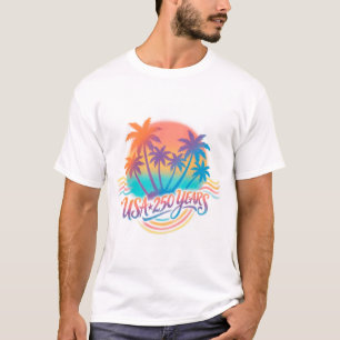 USA 250-årsjubileum Palmträd  T Shirt