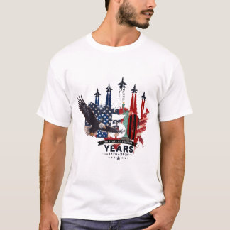 USA 250-årsjubileum Patriotisk Eagle Fighter Jet  T Shirt