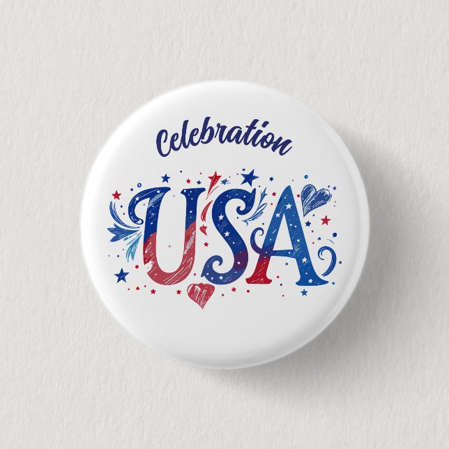 USA 250-årsjubileum patriotisk grafik  Knapp (Framsida)