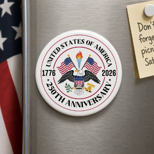 USA 250-årsjubileum Patriotisk Örn Emblem Magnet