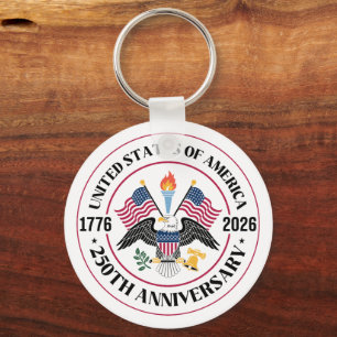 USA 250-årsjubileum Patriotisk Örn Emblem Nyckelring