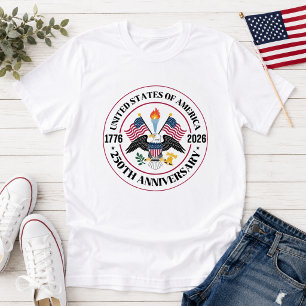 USA 250-årsjubileum Patriotisk Örn Emblem T Shirt