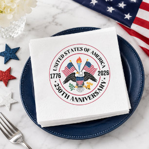 USA 250-årsjubileum Patriotisk Örn Sigill Pappersservett