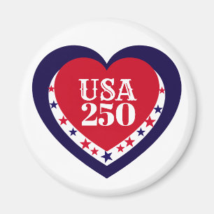 USA 250-årsjubileum Patriotisk Röd Vit Blå Magnet