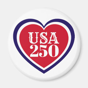 USA 250-årsjubileum Patriotisk Röd Vit Blå Magnet