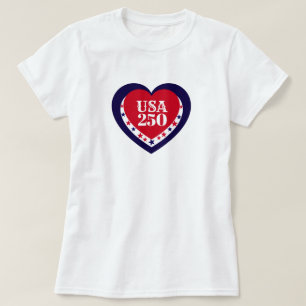 USA 250-årsjubileum Patriotisk Röd Vit Blå T Shirt