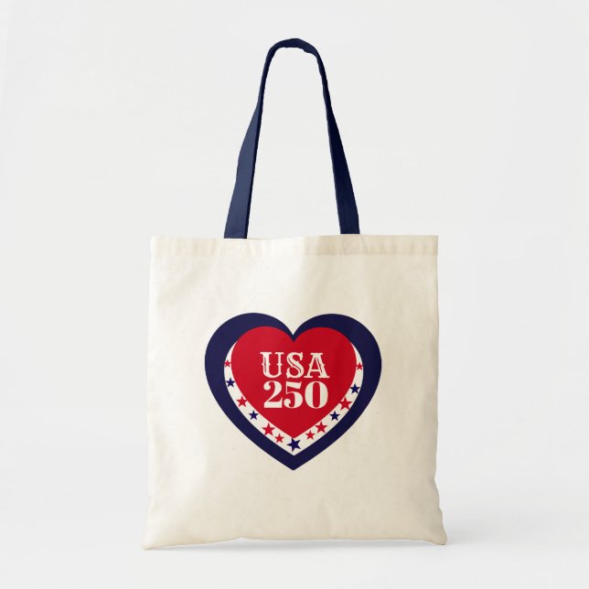 USA 250-årsjubileum Patriotisk Röd Vit Blå Tygkasse (Framsidan)