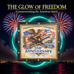 USA 250-årsjubileum Revolutionärt arv Fyrkantig Klocka