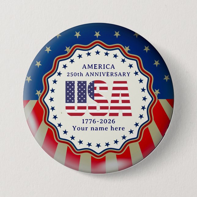 USA 250-årsjubileum Semiquincentennial 1776–2026 Knapp (Framsida)